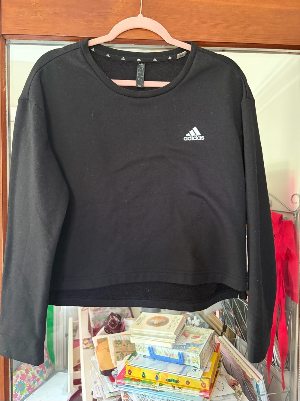 adidas Black Women's Crewneck Pullover Sweatshirt